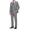 WULFUL Men’s 3 Piece Slim Fit Suit Set Stretch One Button Blazer Jacket Vest & Pants Tuxedo for Party Wedding Business(Dark Grey)