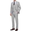 WULFUL Men’s 3 Piece Slim Fit Suit Set Stretch One Button Blazer Jacket Vest & Pants Tuxedo for Party Wedding Business(Light Grey)