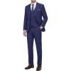 WULFUL Men’s 3 Piece Slim Fit Suit Set Stretch One Button Blazer Jacket Vest & Pants Tuxedo for Party Wedding Business(Navy)