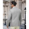 WULFUL Men’s Sport Coats Blazers Linen Cotton Blazer Regular Fit One Button Suit Jacket with 2 Pockets(Grey)