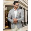 WULFUL Men’s Sport Coats Blazers Linen Cotton Blazer Regular Fit One Button Suit Jacket with 2 Pockets(Grey)