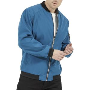 WULFUL Mens Casual Lightweight Jacket Softshell Flight Bomber Jacket Varsity Windbreaker