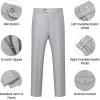 WULFUL Men’s 2 Piece Slim Fit Suit Set One Button Casual Blazer Jacket Pants Set,Classic Fit Suits for Men Wedding Business(Light Gray)