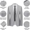 WULFUL Men’s 2 Piece Slim Fit Suit Set One Button Casual Blazer Jacket Pants Set,Classic Fit Suits for Men Wedding Business(Light Gray)