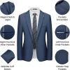 WULFUL Men’s 2 Piece Slim Fit Suit Set One Button Casual Blazer Jacket Pants Set,Classic Fit Suits for Men Wedding Business(Navy)