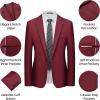 WULFUL Men’s 2 Piece Slim Fit Suit Set One Button Casual Blazer Jacket Pants Set,Classic Fit Suits for Men Wedding Business(Red)