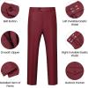 WULFUL Men’s 2 Piece Slim Fit Suit Set One Button Casual Blazer Jacket Pants Set,Classic Fit Suits for Men Wedding Business(Red)