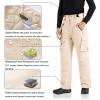 WULFUL Men’s Waterproof Insulated Ski Snow Pants Winter Snowboarding Cargo Pants with Multi-Pockets(Light Khaki)