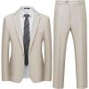 WULFUL Men’s 2 Piece Slim Fit Suit Set One Button Casual Blazer Jacket Pants Set,Classic Fit Suits for Men Wedding Business(Champagne)