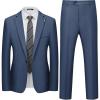 WULFUL Men’s 2 Piece Slim Fit Suit Set One Button Casual Blazer Jacket Pants Set,Classic Fit Suits for Men Wedding Business(Navy)