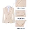 WULFUL Boys’ Slim Fit Suit 3 Pieces:Jacket, Pants, Shirt,Summer Suit Set for Teens Boys Wedding Beach(Beige)