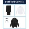 WULFUL Boys’ Slim Fit Suit 3 Pieces:Jacket, Pants, Shirt,Summer Suit Set for Teens Boys Wedding Beach(Black)