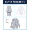 WULFUL Boys’ Slim Fit Suit 3 Pieces:Jacket, Pants, Shirt,Summer Suit Set for Teens Boys Wedding Beach(Grey)