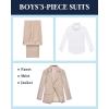 WULFUL Boys’ Slim Fit Suit 3 Pieces:Jacket, Pants, Shirt,Summer Suit Set for Teens Boys Wedding Beach(Khaki)