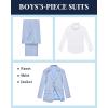 WULFUL Boys’ Slim Fit Suit 3 Pieces:Jacket, Pants, Shirt,Summer Suit Set for Teens Boys Wedding Beach(Light Blue)