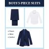 WULFUL Boys’ Slim Fit Suit 3 Pieces:Jacket, Pants, Shirt,Summer Suit Set for Teens Boys Wedding Beach(Navy)