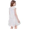 WULFUL Girls Sequin Dress Sparkly Party A-line Flutter Neckline Dual-Layer Holiday Prom Formal Dresses 5-12Y(Multicoloured White)