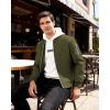 WULFUL Men’s Lightweight Bomber Jacket Casual Windbreaker Zip Up Coat Spring Fall Streetwear with Pockets for Travel Work(Army Green)