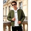 WULFUL Men’s Lightweight Bomber Jacket Casual Windbreaker Zip Up Coat Spring Fall Streetwear with Pockets for Travel Work(Army Green)