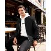 WULFUL Men’s Lightweight Bomber Jacket Casual Windbreaker Zip Up Coat Spring Fall Streetwear with Pockets for Travel Work(Black)