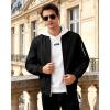 WULFUL Men’s Lightweight Bomber Jacket Casual Windbreaker Zip Up Coat Spring Fall Streetwear with Pockets for Travel Work(Black)