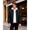 WULFUL Men’s Lightweight Bomber Jacket Casual Windbreaker Zip Up Coat Spring Fall Streetwear with Pockets for Travel Work(Black)