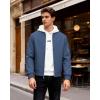 WULFUL Men’s Lightweight Bomber Jacket Casual Windbreaker Zip Up Coat Spring Fall Streetwear with Pockets for Travel Work(Blue)