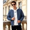 WULFUL Men’s Lightweight Bomber Jacket Casual Windbreaker Zip Up Coat Spring Fall Streetwear with Pockets for Travel Work(Blue)