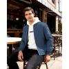 WULFUL Men’s Lightweight Bomber Jacket Casual Windbreaker Zip Up Coat Spring Fall Streetwear with Pockets for Travel Work(Blue)