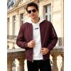 WULFUL Men’s Lightweight Bomber Jacket Casual Windbreaker Zip Up Coat Spring Fall Streetwear with Pockets for Travel Work(Burgundy)