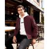 WULFUL Men’s Lightweight Bomber Jacket Casual Windbreaker Zip Up Coat Spring Fall Streetwear with Pockets for Travel Work(Burgundy)