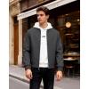 WULFUL Men’s Lightweight Bomber Jacket Casual Windbreaker Zip Up Coat Spring Fall Streetwear with Pockets for Travel Work(Deep Grey)