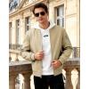 WULFUL Men’s Lightweight Bomber Jacket Casual Windbreaker Zip Up Coat Spring Fall Streetwear with Pockets for Travel Work(Khaki)