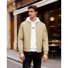 WULFUL Men’s Lightweight Bomber Jacket Casual Windbreaker Zip Up Coat Spring Fall Streetwear with Pockets for Travel Work(Khaki)