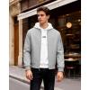 WULFUL Men’s Lightweight Bomber Jacket Casual Windbreaker Zip Up Coat Spring Fall Streetwear with Pockets for Travel Work(Light Grey)