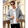 WULFUL Men’s Lightweight Bomber Jacket Casual Windbreaker Zip Up Coat Spring Fall Streetwear with Pockets for Travel Work(Light Grey)