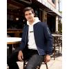 WULFUL Men’s Lightweight Bomber Jacket Casual Windbreaker Zip Up Coat Spring Fall Streetwear with Pockets for Travel Work(Navy)