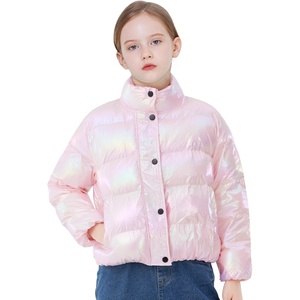 WULFUL Girl’s Winter Puffer Jacket Lightwight Warm Coat Short(Gradient Pink)