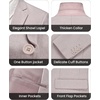 WULFUL Men’s Slim Fit 2 Piece Suit, One Button Solid Blazer Business Party Jacket Pants Set(Khaki)