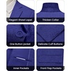 WULFUL Men’s Slim Fit 2 Piece Suit, One Button Solid Blazer Business Party Jacket Pants Set(Royal Blue)
