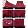 WULFUL Men’s Slim Fit 2 Piece Suit, One Button Solid Blazer Business Party Jacket Pants Set(Wine Red)