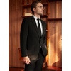 WULFUL Men’s Sport Coats Blazers Linen Cotton Blazer Regular Fit One Button Suit Jacket(Black)
