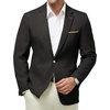 WULFUL Men’s Sport Coats Blazers Linen Cotton Blazer Regular Fit One Button Suit Jacket(Black)