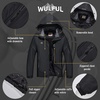 WULFUL Men’s Winter Coats Waterproof Ski Jacket Warm Windproof Winter Windbreaker Jackets for Men with Hood(Black-0050)
