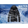 WULFUL Men’s Winter Coats Waterproof Ski Jacket Warm Windproof Winter Windbreaker Jackets for Men with Hood(Black-0050)