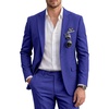 WULFUL Men’s Slim Fit 2 Piece Suit, One Button Solid Blazer Business Party Jacket Pants Set(Royal Blue)