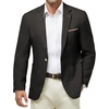 WULFUL Men’s Sport Coats Blazers Linen Cotton Blazer Regular Fit One Button Suit Jacket(Black)