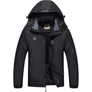 WULFUL Men’s Winter Coats Waterproof Ski Jacket Warm Windproof Winter Windbreaker Jackets for Men with Hood(Black-0050)