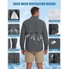 WULFUL Men’s Sun Protection Fishing Shirts UPF 50+ Lightweight Quick Dry Cooling Long Sleeve Shirts for Work Hiking Safari(Grey)