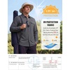 WULFUL Men’s Sun Protection Fishing Shirts UPF 50+ Lightweight Quick Dry Cooling Long Sleeve Shirts for Work Hiking Safari(Grey)